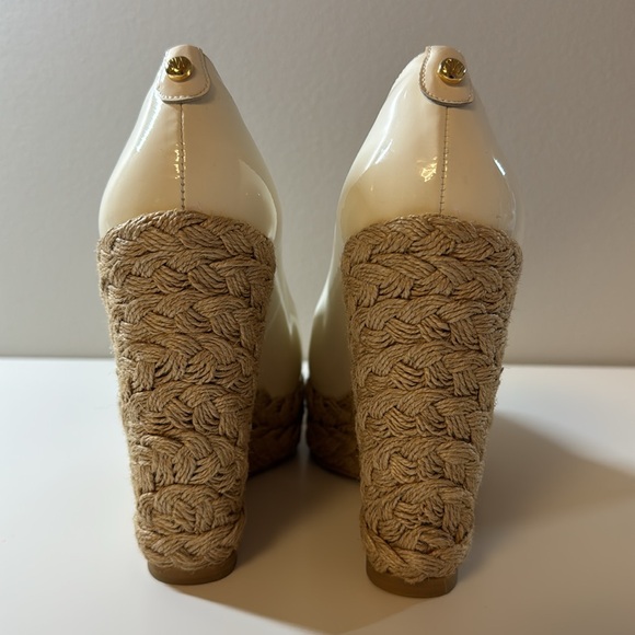 White Patent Leather Stuart Weitzman Platform Espadrilles - 6.5 - Picture 2 of 11